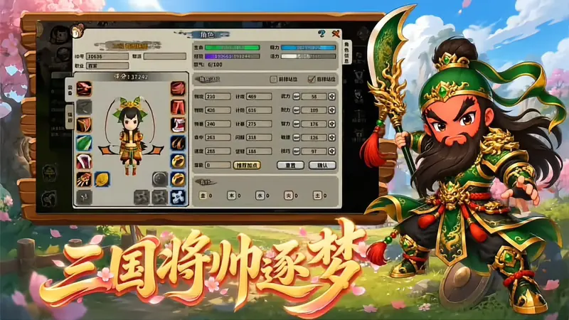 角色属性面板与三国武将